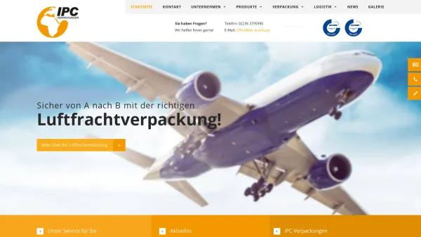 Website Screenshot: IPC Verpackung und Logistik GmbH Ihr flexibler Partner für Verpackung und Transportlogistik - Verpackungen für den Transport vom Experten aus Österreich - Date: 2023-06-15 16:02:34