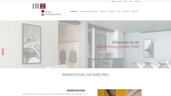 Website Screenshot: IRH Infrarot-Heizungssysteme GmbH - IRH Infrarotheizung - hocheffizient und energiesparend. - Date: 2023-06-22 15:12:59