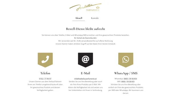 Website Screenshot: Isabella Parfümerie - Isabella Parfumerie - Date: 2023-06-14 10:40:55