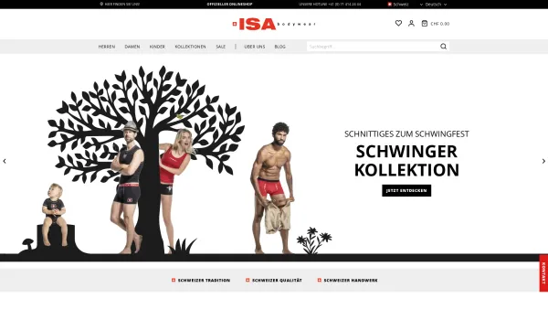 Website Screenshot: to ISA bodywear Switzerland - ISA Bodywear - Herrenwäsche & Damenwäsche seit 1849 | ISA Bodywear Schweiz - Date: 2023-06-23 12:04:06