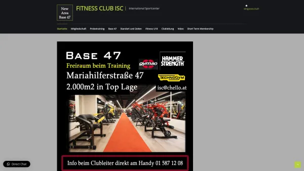 Website Screenshot: Fitnesscenter Wien Mariahilferstrasse 47 ISC GYM - ISC Gym - Fitness Club ISC - Date: 2023-06-23 12:04:06