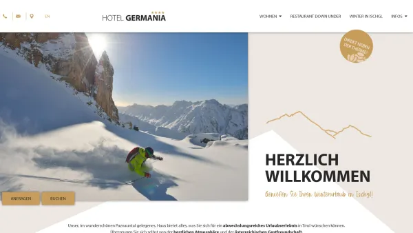 Website Screenshot: Heinrich Aloys Hotel http//www.germania.ischgl.at/ - Hotel Germania | Zimmer & Suiten | Winterurlaub in Ischgl, Paznaun, Tirol - Date: 2023-06-23 12:04:06