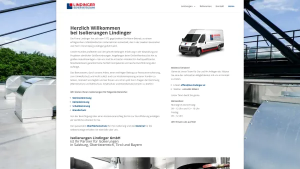 Website Screenshot: Lindinger Isolierungen GmbH. - Lindinger Isolierungen GmbH | Wärmedämmung, Kältedämmung, Schalldämmung und Brandschutz für Salzburg und Oberösterreich - Date: 2023-06-15 16:02:34