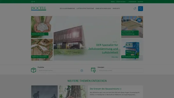 Website Screenshot: ISOCELL Vertriebsges.m.b.H. - Spezialist für Zellulosedämmung & Luftdichtheitssysteme | ISOCELL - Date: 2023-06-23 12:04:06