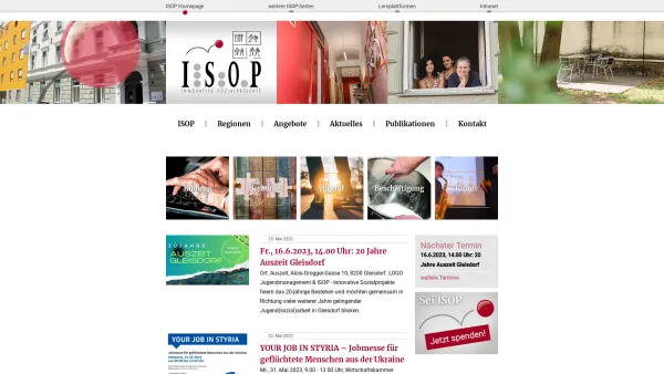 Website Screenshot: Isop innovative Sozialprojekte - ISOP – Innovative Sozialprojekte - Date: 2023-06-23 12:04:08