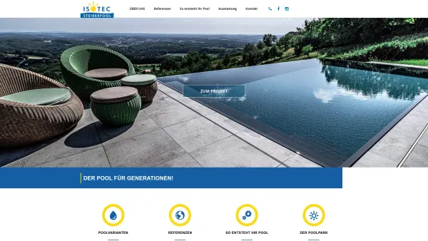 Website Screenshot: bei Isotec Pool Komplettanbieter für Swimmingpools und Schwimmbad Steirerpool - ISOTEC Steirerpool - Um Innovationen besser - Ihr Poolpartner in der Steiermark - Date: 2023-06-23 12:04:08