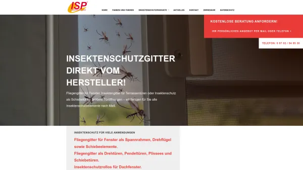 Website Screenshot: ISP-Insektenschutzprofi ISP Insektenschutzprofi Insektenschutzgitter Fliegengitter und Insektenrollo - Insektenschutz - ISP Insektenschutzprofi - Date: 2023-06-23 12:04:08