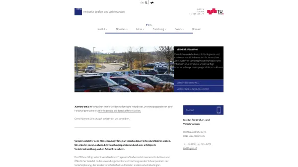 Website Screenshot: Institut für Straßen und Verkehrswesen TU-Graz - ISV - Home - Date: 2023-06-23 12:04:08