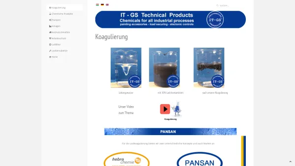 Website Screenshot: IT GS Technical Products Günter Sonntag - Koagulierung - Date: 2023-06-23 12:04:08