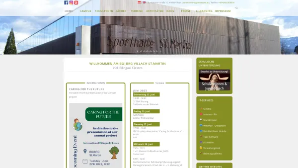 Website Screenshot: Bundesgymnasium u Bundesrealgymnasium ST Gymnasium Villach St. Martin - BG|BRG Villach St.Martin | Vorsprung durch Innovation - Date: 2023-06-23 12:04:09