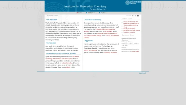 Website Screenshot: Institut f Theoretische Chemie u Molekulare Strukturbiologie d Uni ITC - ITC - Home - Date: 2023-06-23 12:04:09
