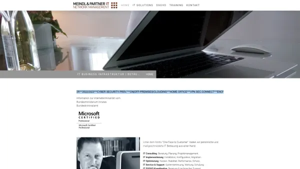 Website Screenshot: MEINDL
Bez. MEINDL & PARTNER IT Network Management - HOME - it4me - Date: 2023-06-14 10:46:43