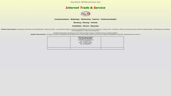 Website Screenshot: Internet Trade & Service Ing. Roland Horvatits - Internet - Trade & Service IT'S TopBusiness - Date: 2023-06-23 12:04:10