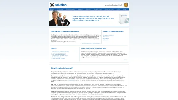 Website Screenshot: Digitale Signatur Elektronische Unterschrift Software von IT Solution - Digitale Signatur Software von IT Solution. - Date: 2023-06-23 12:04:11