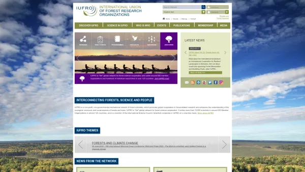 Website Screenshot: Internationaler Verband Forstl Forschungsanstalten to IUFRO IUFRO - IUFRO: IUFRO – Interconnecting Forests, Science and People - Date: 2023-06-23 12:04:11