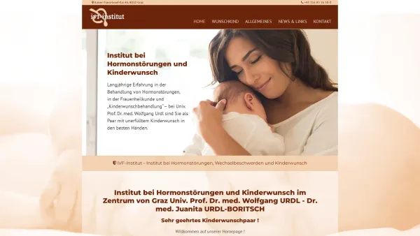 Website Screenshot: IVF-Institut Zentrum von Graz - Institut bei Hormonstörungen und Kinderwunsch in Graz - Date: 2023-06-15 16:02:34