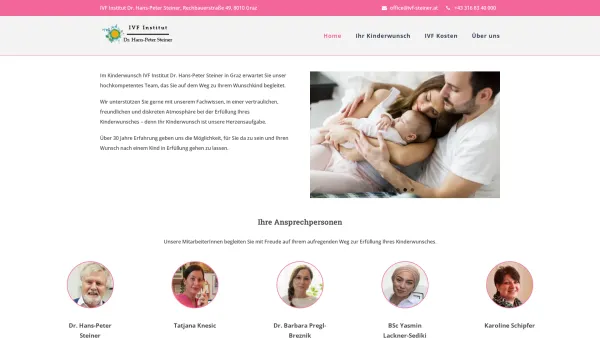 Website Screenshot: Ambulatorium f In-Vitro-Fertilisierung u In Vitro Fertilisierung Dr. Steiner - Kinderwunsch IVF Institut in Graz | IVF Steiner - Date: 2023-06-23 12:04:11