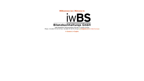 Website Screenshot: iwBS iris walter Business Services Mag. Iris Walter - iwBS Bilanzbuchhaltungs GmbH - Willkommen - Date: 2023-06-14 10:37:10