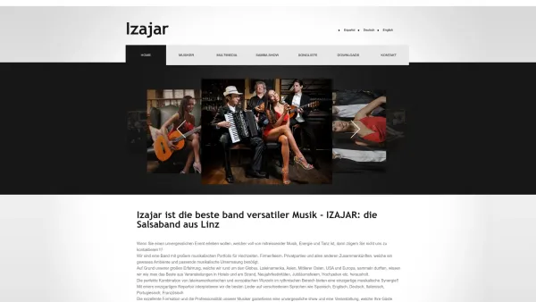 Website Screenshot: Izajar Band - Izajar Band - Latin Musik - International Musik - Unterhaltungsmusik - Hochzeitsband - Date: 2023-06-14 10:38:24