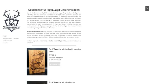 Website Screenshot: Jagdgeschenke.at - Geschenke und Geschenkideen für Jäger - Jagdgeschenke aus Holz - Date: 2023-06-15 16:02:34