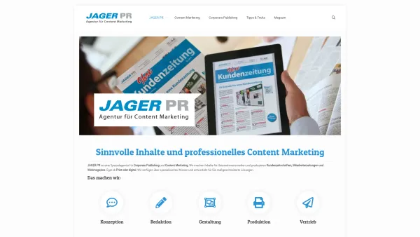 Website Screenshot: JAGER PR - Agentur JAGER PR – Spezialist für Content aller Art - Date: 2023-06-15 16:02:34