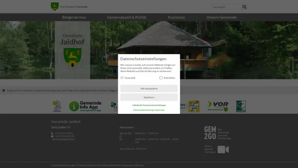 Website Screenshot: Gemeinde Jaidhof - Jaidhof - GEM2GO WEB - Startseite - Date: 2023-06-14 10:40:58