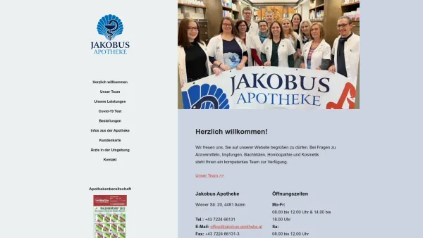 Website Screenshot: Jakobus Apotheke Asten - Jakobus Apotheke – Ihre Apotheke in Asten - Date: 2023-06-23 12:04:14