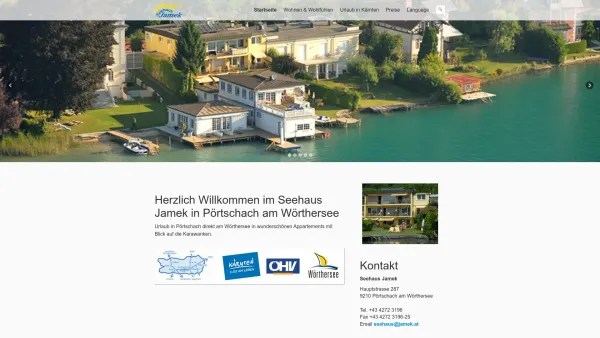 Website Screenshot: Seehaus Jamek**** - Startseite - Date: 2023-06-23 12:04:14