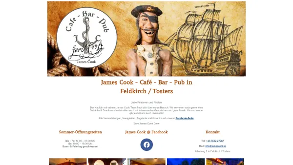 Website Screenshot: Helfried Schwarz James Cook Das Pub Zentrum von Tosters - James Cook - Café - Bar - Pub in Feldkirch / Tosters - Date: 2023-06-23 12:04:14
