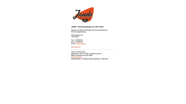 Website Screenshot: Malerei und Wohndesign Ing. Roland Janda - Janda.at - Date: 2023-06-14 10:40:58