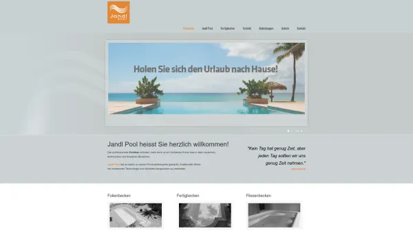Website Screenshot: JANDL POOL Handel GmbH Vom Aushub bis zur Fertigstellung Alles aus einer Hand! - Jandlpool - Date: 2023-06-14 10:40:58