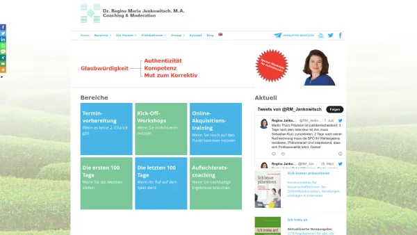 Website Screenshot: Dr. Regina Maria Jankowitsch Coaching Moderation - Effektives Kommunikationstraining & Executive Coaching | Dr. Jankowitsch - Date: 2023-06-23 12:04:14