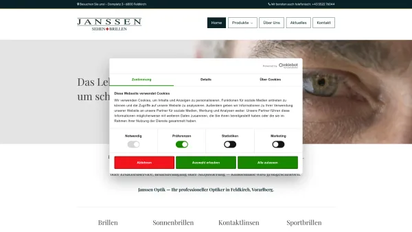 Website Screenshot: JANSSEN-OPTIK - Janssen Optik - Optiker Feldkirch, Vorarlberg - Date: 2023-06-23 12:04:14