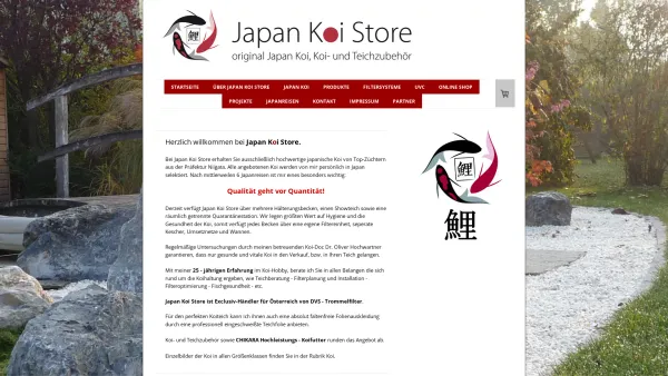 Website Screenshot: Japan Koi Store - original Japan Koi und Teichzubehör - JAPAN KOI STORE original Japan Koi, Koi- und Teichzubehör. Ihr Händler aus Österreich. - Date: 2023-06-23 12:04:14