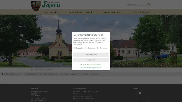 Website Screenshot: Gemeindeamt Japons RiS-Kommunal - Offizielle Homepage der Marktgemeinde Japons - Startseite - Date: 2023-06-14 10:41:00