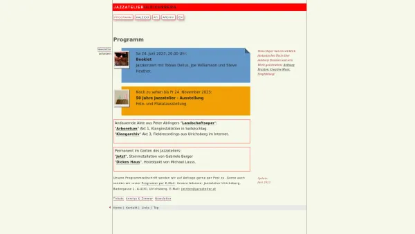 Website Screenshot: Jazzatelier Ulrichsberg - Jazzatelier Ulrichsberg | Programm | Home - Date: 2023-06-23 12:04:17