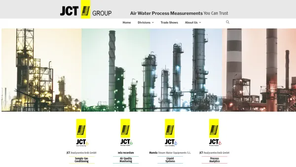 Website Screenshot: JCT Analysentechnik - JCT – Air Water Process Measurements You can trust - Date: 2023-06-23 12:04:17