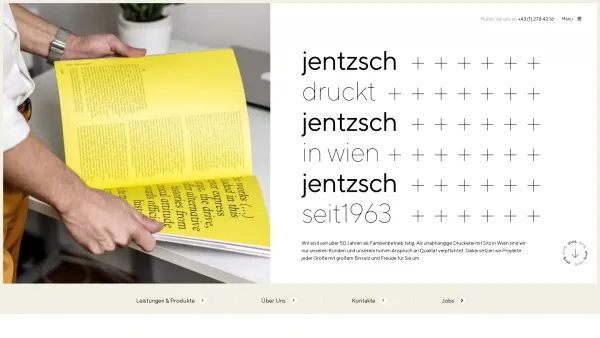 Website Screenshot: Druckerei Hans Jentzsch Co GmbH - Druckerei Jentzsch - Digital- und Offsetdruck in Wien - Date: 2023-06-23 12:04:17