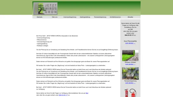 Website Screenshot: Hartl Jetzt wird´s grün - Hartl Innenraumbegrünung, Gartengestaltung - Date: 2023-06-15 16:02:34