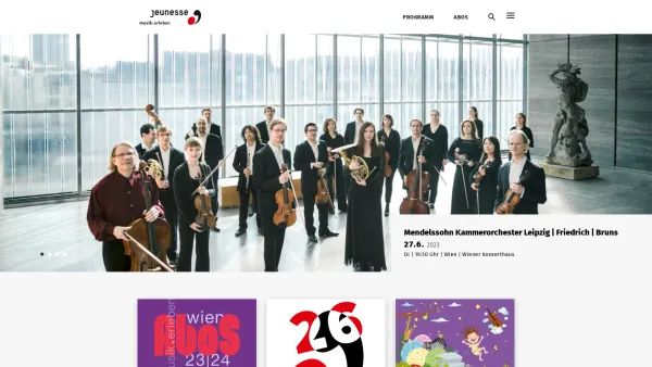 Website Screenshot: Jeunesse Österreich - Jeunesse - musik.erleben - Der führende Musikveranstalter mit rund 600 Konzerten in ganz Österreich - Date: 2023-06-23 12:04:17
