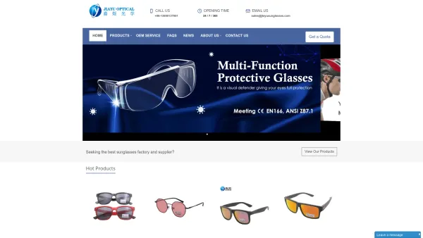 Website Screenshot: J IA zum Hersteller von Sonnenbrillen - China Sunglasses Manufacturer, Custom Eyewear OEM - Jiayu - Date: 2023-06-26 10:26:27