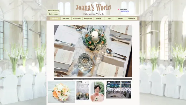 Website Screenshot: Stuhlhussen Verleih Joana\'s World - Stuhlhussen mieten bei Joana's World - Joana's World Stuhlhussenverleih - Date: 2023-06-23 12:04:20