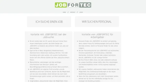 Website Screenshot: Jobfortec GmbH - Jobs für technisches Personal - Date: 2023-06-26 10:26:27