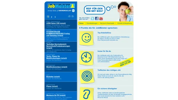 Website Screenshot: JobMeister Personaldienstleistungen GmbH - JobMeister :: Startseite - Date: 2023-06-14 10:41:01