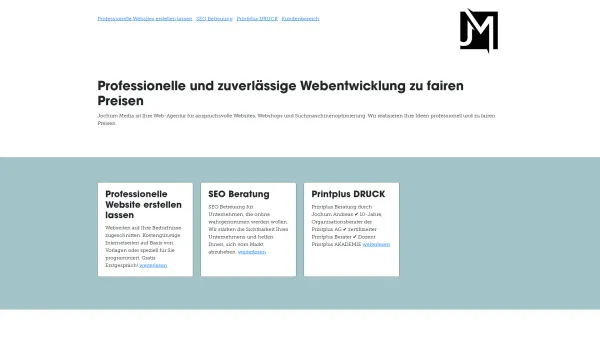 Website Screenshot: Jochum Media e.U. - Professionelle und zuverlässige Webentwicklung zu fairen Preisen - Date: 2023-06-15 16:02:34