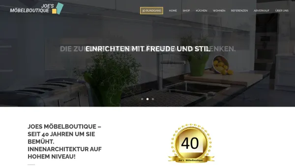 Website Screenshot: J.O.E.s Möbelboutique Gesellschaft m.b.H. u. Co. Joes Moebelboutique - Joe's Möbelboutique - SieMatic Küchen Innsbruck - Date: 2023-06-23 12:04:20