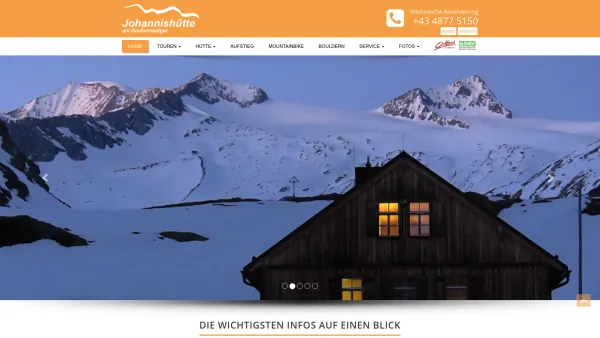 Website Screenshot: Johannishütte Leonhard Unterwurzacher - Johannishütte 2.121m – Bergsteigen, Wandern, Bouldern, Mountainbiken und Skitouren - Date: 2023-06-23 12:04:20