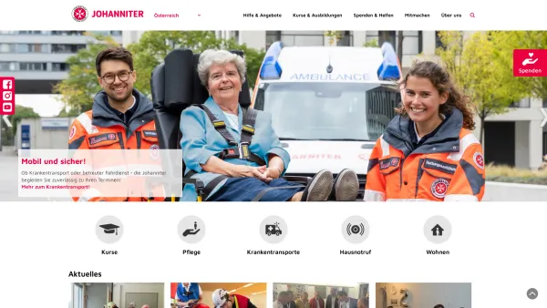 Website Screenshot: Die Johanniter - Die Johanniter Österreich und ihre Angebote! - Date: 2023-06-15 16:02:34