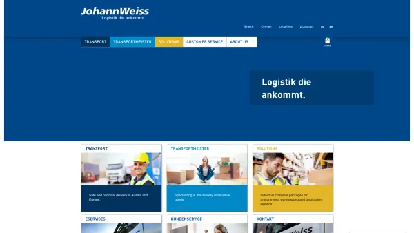 Website Screenshot: Johann Weiss Transportmeister - Homesite » Johann Weiss GmbH - Date: 2023-06-23 12:04:20