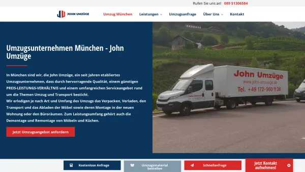 Website Screenshot: John Übersiedlungen - Umzugsunternehmen München | Umzug mit TOP Festpreisgarantie - Date: 2023-06-15 16:02:34